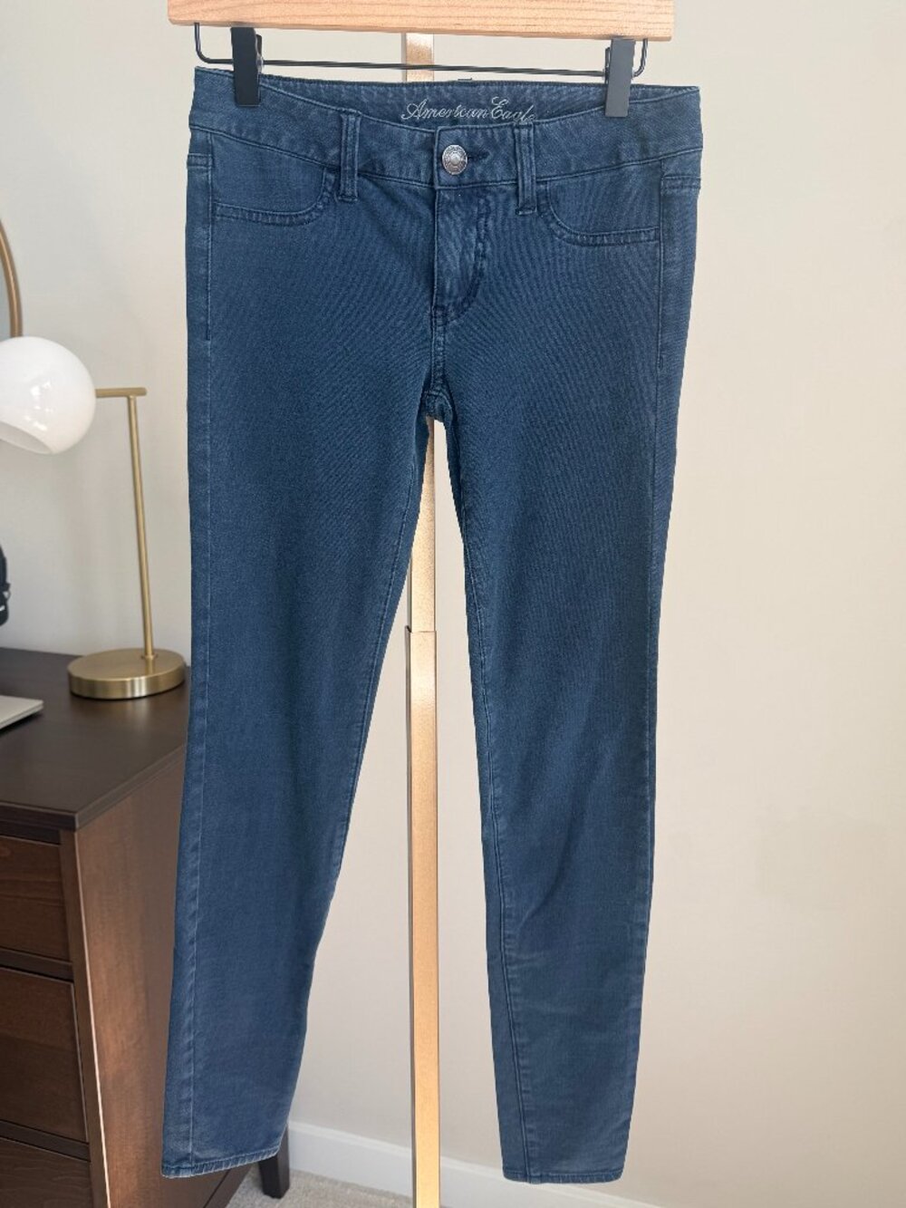 AMERICAN EAGLE Navy Stretch Jeggings Low Rise Skinny Jeans